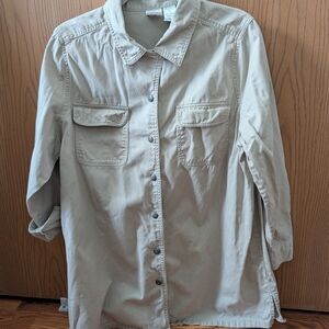 Roaman's Light Tan Cotton Button Down